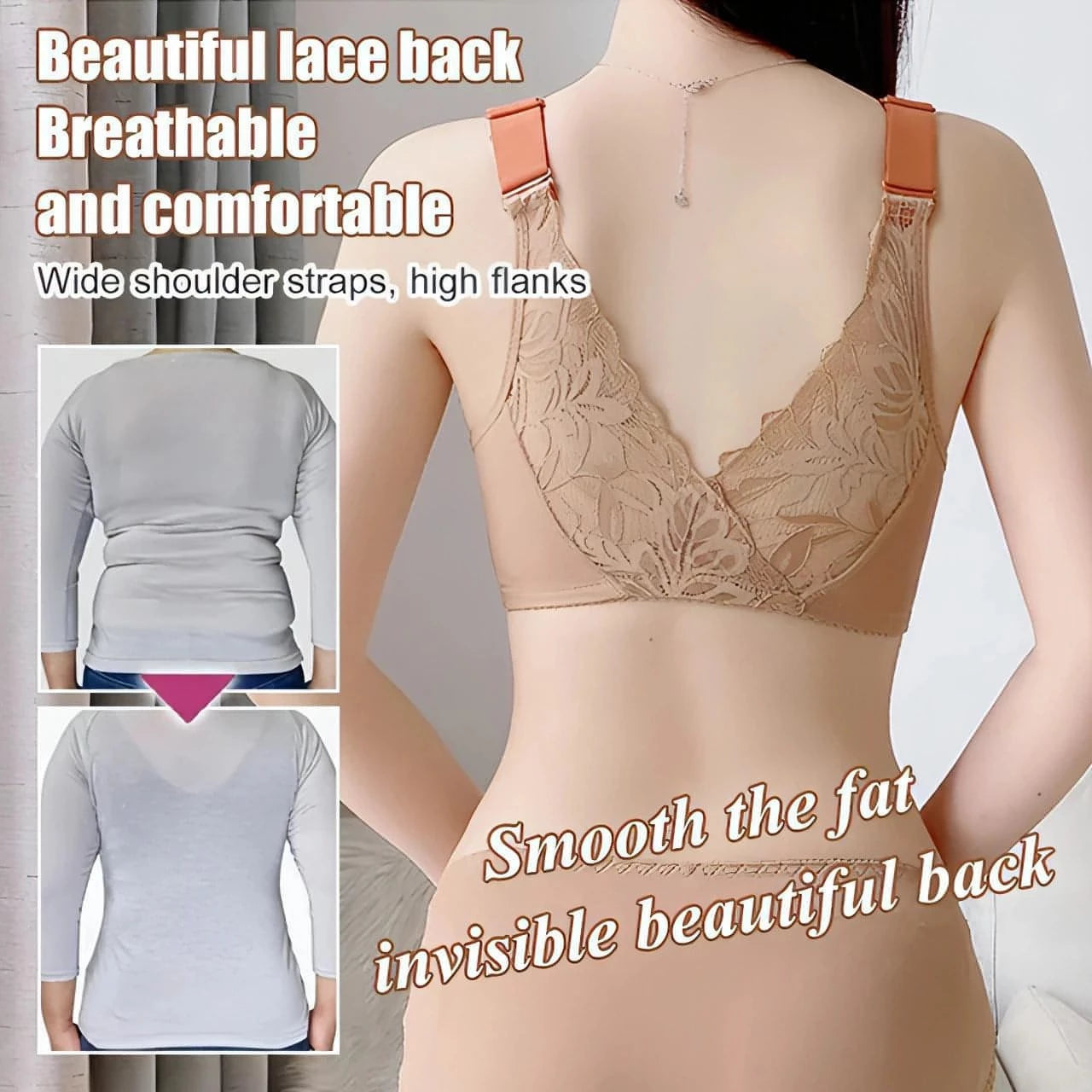 Front buckle beautiful back push-up bra